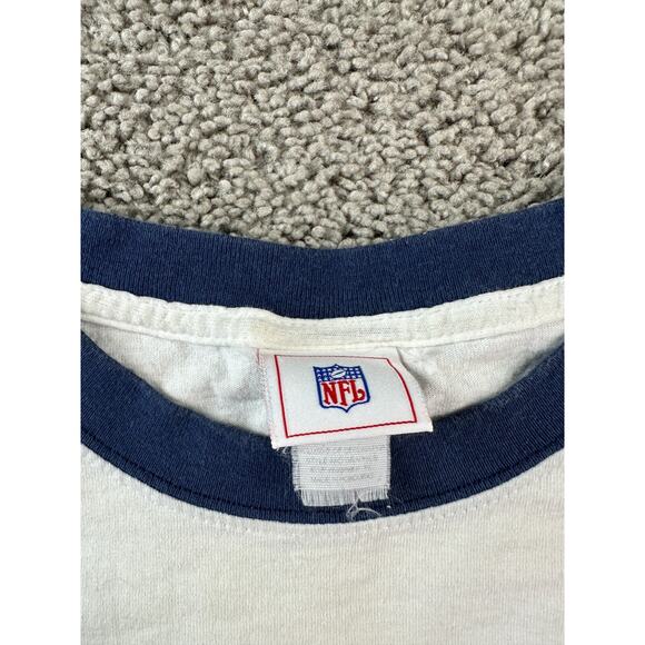 New England Patriots Shirt Mens Large White Blue NFL Football Casual FLAW - Picture 5 of 12
